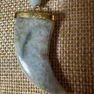 Stone and Crystal Carved Pendant Necklace